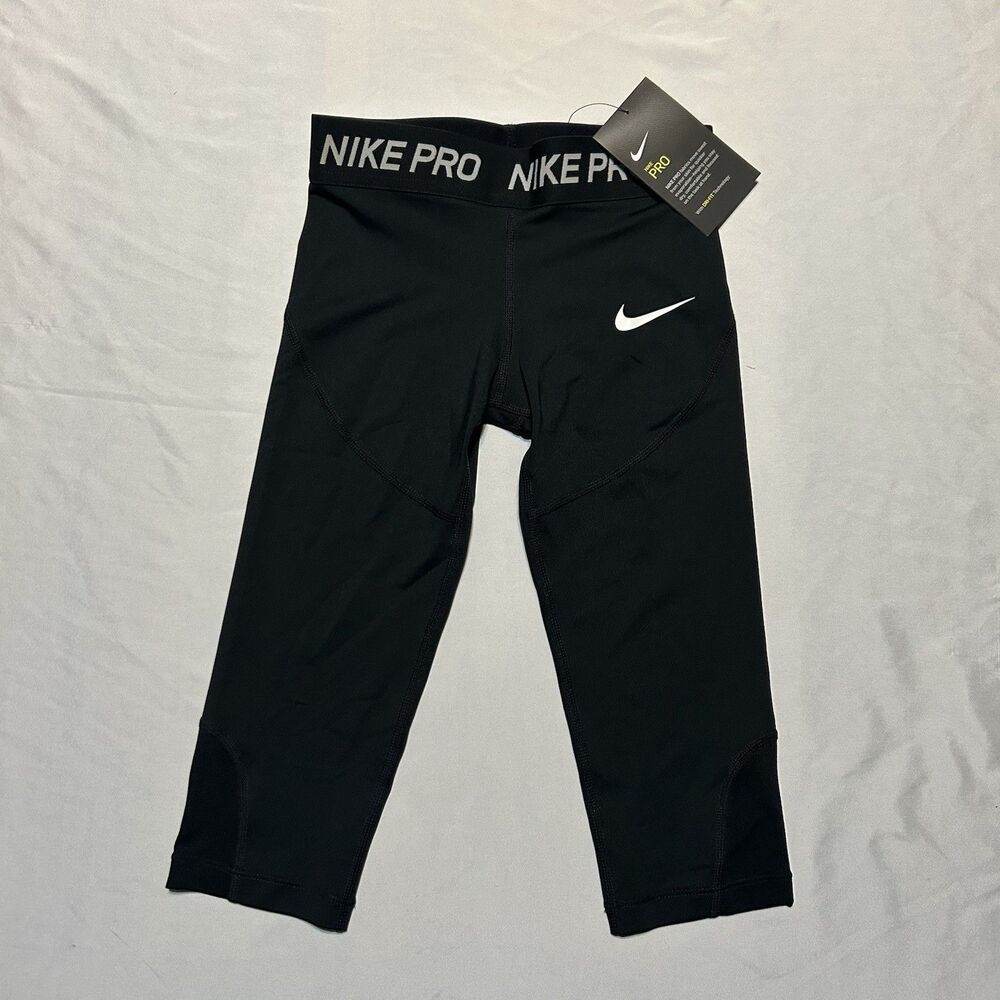 Nike Pro Leggings Youth Black Size XS Dri-Fit Training Workout Gym